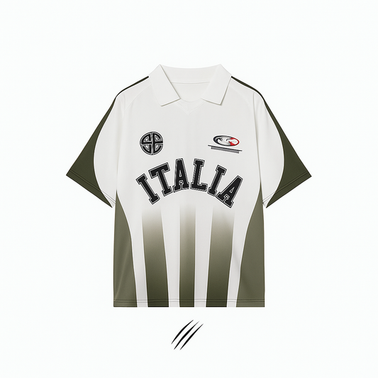 Polo oversize rugby style ITALIA blanc