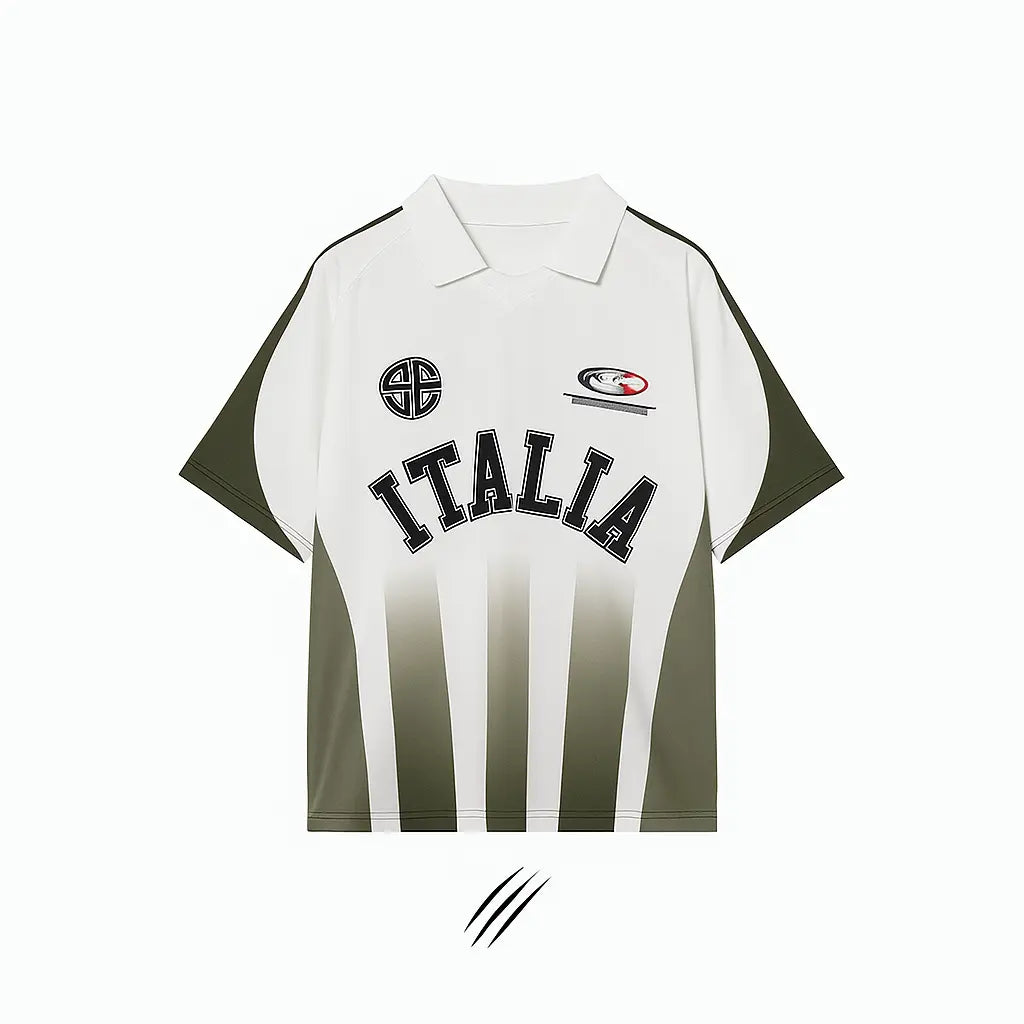 Polo oversize rugby style ITALIA blanc