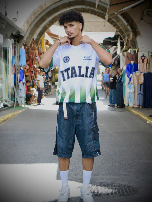 Polo oversize rugby style ITALIA blanc