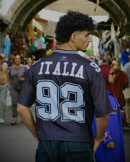 T-shirt Oversize Italia Black Cropped